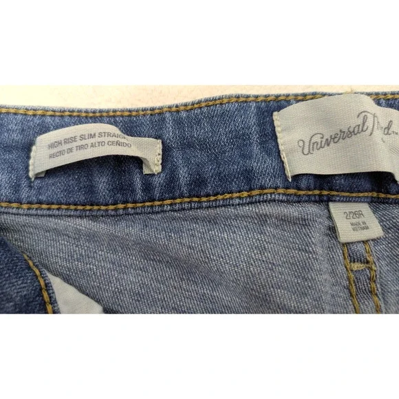 Women's High-Rise Slim Straight Fit Jeans Vintage Denim Wash Size 2 26R - Picture 5 of 6